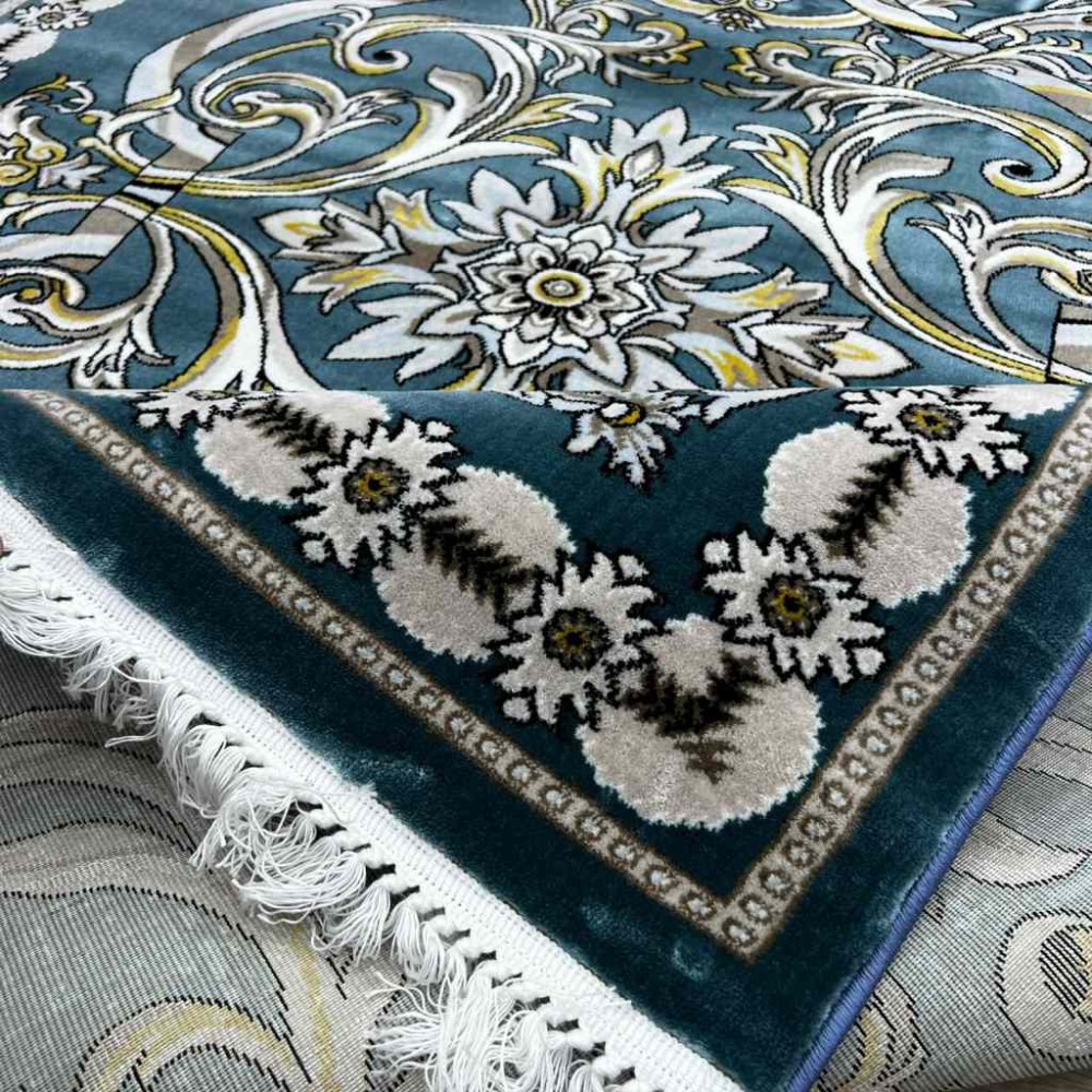 سجاد تركي نقشه فرنسي 100 ازرق مقاس 300*400