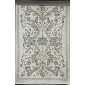 سجاد تركي اناقة نقش فرنسي SRC24A كريم رصاصي مقاس 50*80