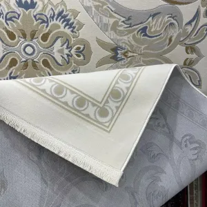 سجاد تركي اناقة نقش فرنسي SRC24A كريم رصاصي مقاس 50*80