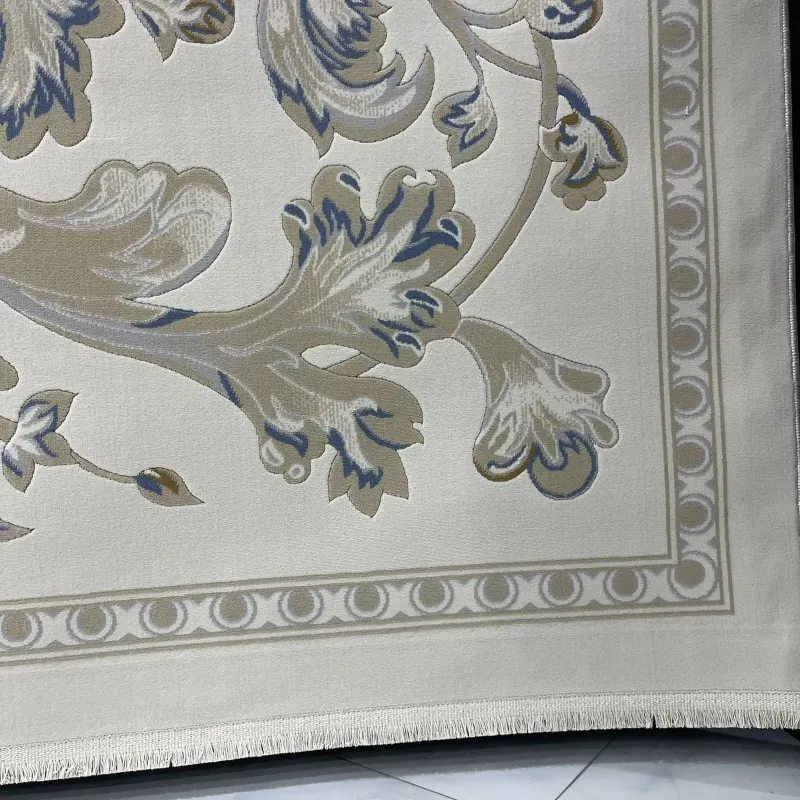 سجاد تركي اناقة نقش فرنسي SRC24A كريم رصاصي مقاس 150*220