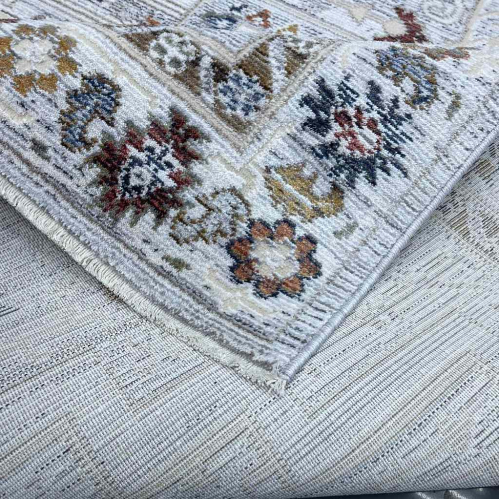 سجاد بوهيمي كريستال تركي DG198A لون رصاصي فاتح مقاس 100*200