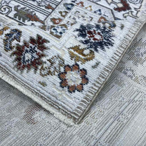 سجاد بوهيمي كريستال تركي DG198A لون كريم زهري مقاس 100*200