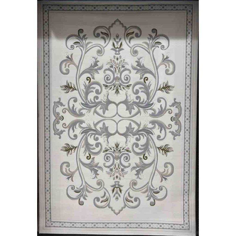 سجاد تركي داليا نقش فرنسي تركي 9771A كريم سيلفر مقاس 50*80