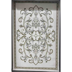 سجاد تركي داليا نقش فرنسي تركي 9771A كريم اخضر مقاس 50*80