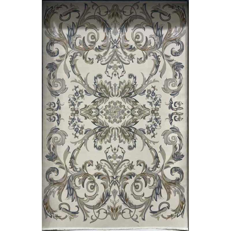 سجاد تركي اناقة نقش فرنسي J941DC كريم رصاصي مقاس 150*220