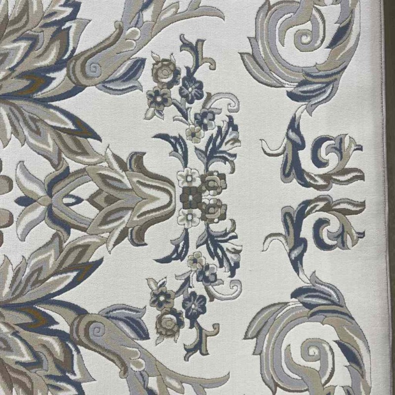 سجاد تركي اناقة نقش فرنسي J941DC كريم رصاصي مقاس 150*220