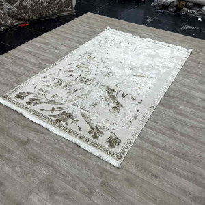 سجاد تركي اليزا نقش فرنسي تركي A6169A بيج غامق كوكين تيلا مقاس 50*80