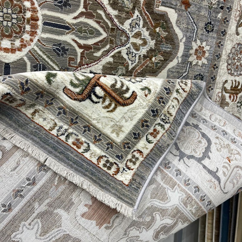 سجاد ليفون بوهيمي تركي M9262 رصاصي D84727 مقاس 80*150 - سجاد بوهيمي