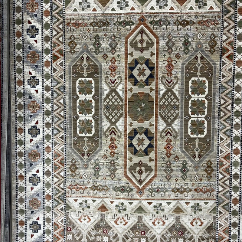 سجاد ليفون بوهيمي تركي L6952 بيج D84949 مقاس 100*200 - سجاد بوهيمي