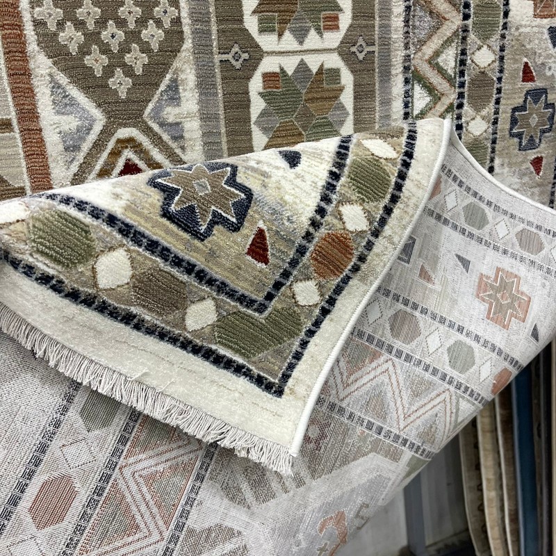 سجاد ليفون بوهيمي تركي L6952 كريم D84494 مقاس 400*500 - سجاد بوهيمي