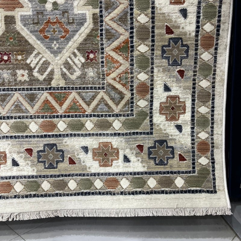 سجاد ليفون بوهيمي تركي L6952 كريم D84494 مقاس 400*500 - سجاد بوهيمي