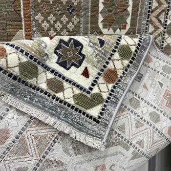سجاد ليفون بوهيمي تركي L6952 رصاصي D84747 مقاس 80*150