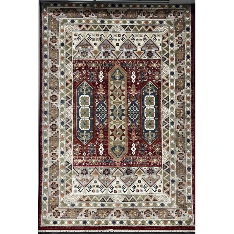 سجاد ليفون بوهيمي تركي L6952 احمر D84X9X مقاس 400*500 - سجاد بوهيمي