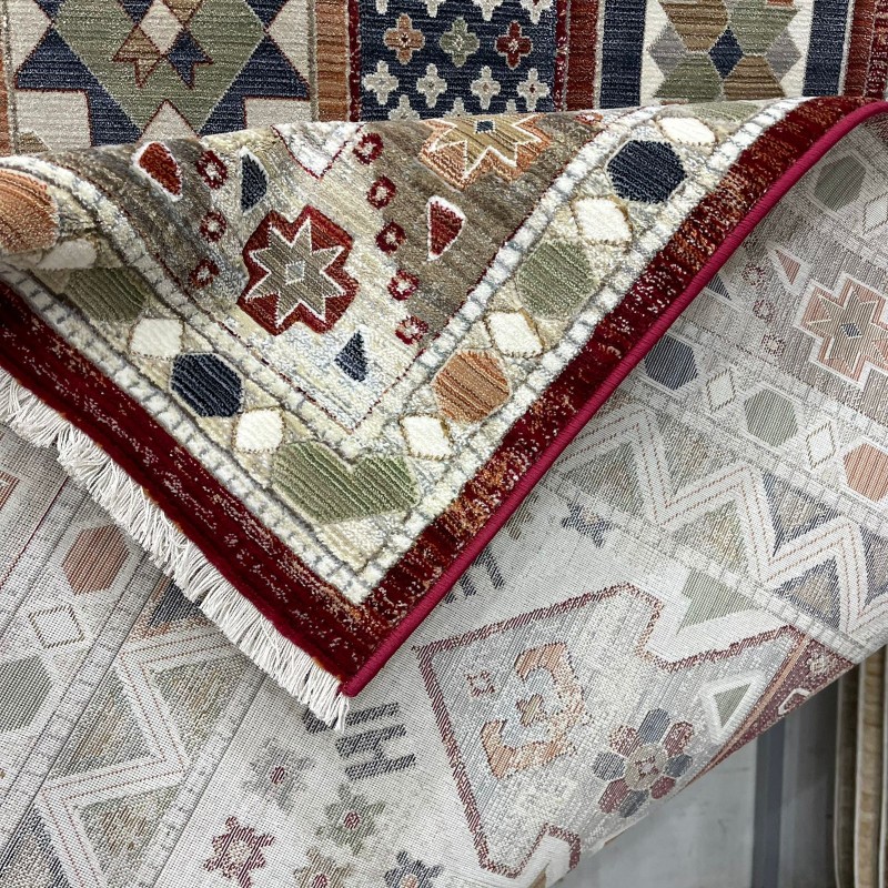 سجاد ليفون بوهيمي تركي L6952 احمر D84X9X مقاس 400*500 - سجاد بوهيمي