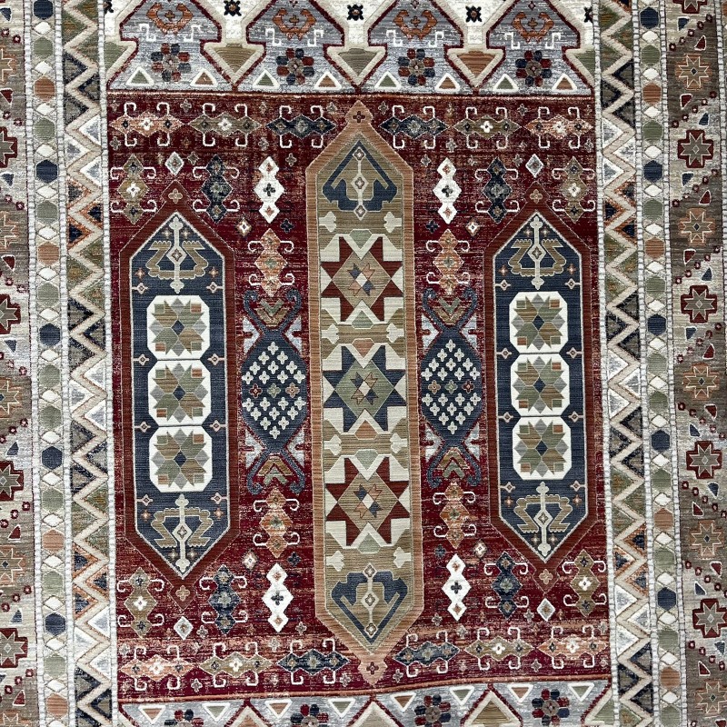 سجاد ليفون بوهيمي تركي L6952 احمر D84X9X مقاس 400*500 - سجاد بوهيمي