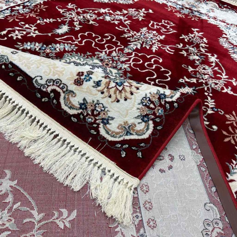 سجاد تركي سوبر اصفهان C709A لون احمر عنابي مقاس 100*400