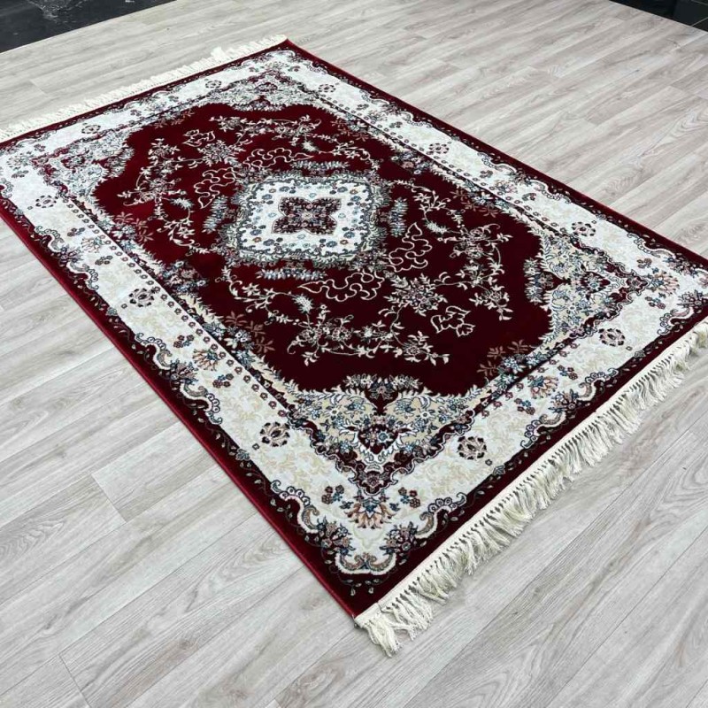 سجاد تركي سوبر اصفهان C709A لون احمر عنابي مقاس 100*400