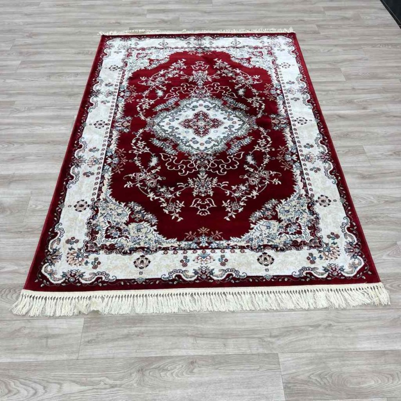 سجاد تركي سوبر اصفهان C709A لون احمر عنابي مقاس 100*400