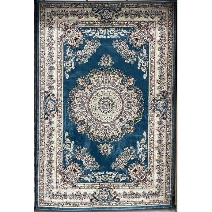 سجاد تركي سوبر مليون 3658D لون سماوي مقاس 150*220