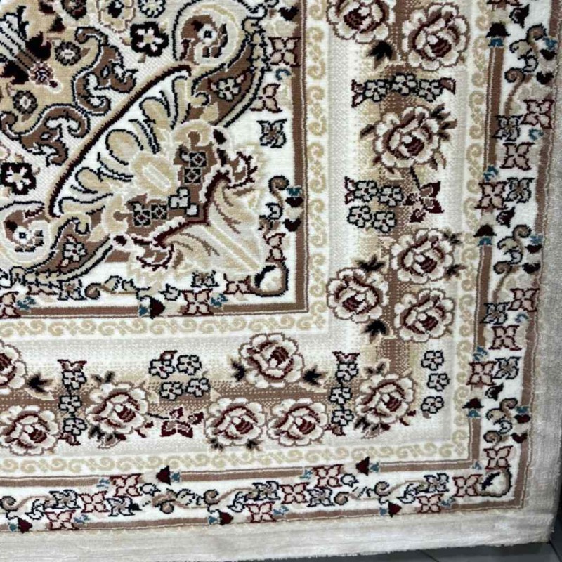 سجاد تركي سوبر مليون 3658D لون كريم مقاس 100*400