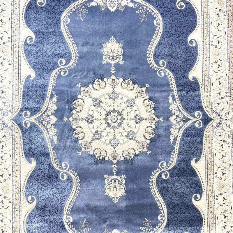 سجاد تركي قوقاز 01013E سماوي مقاس 150*220