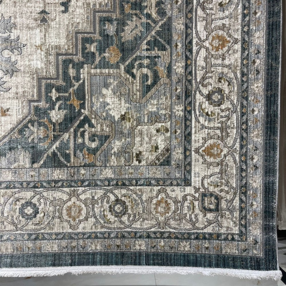 Turkish Bohemian Marrakech Rug F0560A blue white Size 150*220