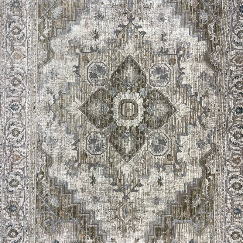 سجاد بوهيمي تركي مراكش F0560A اخضر ابيض مقاس 100*200
