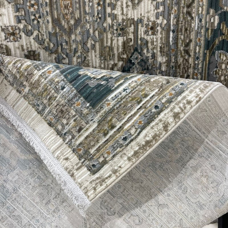 سجاد بوهيمي تركي مراكش X0744D ابيض سماوي مقاس 200*300