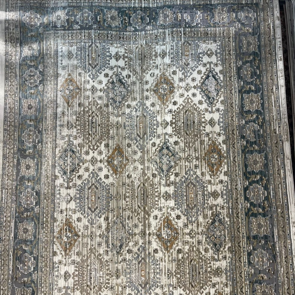 Turkish Bohemian Marrakech Rug X0744D white blue Size 150*220
