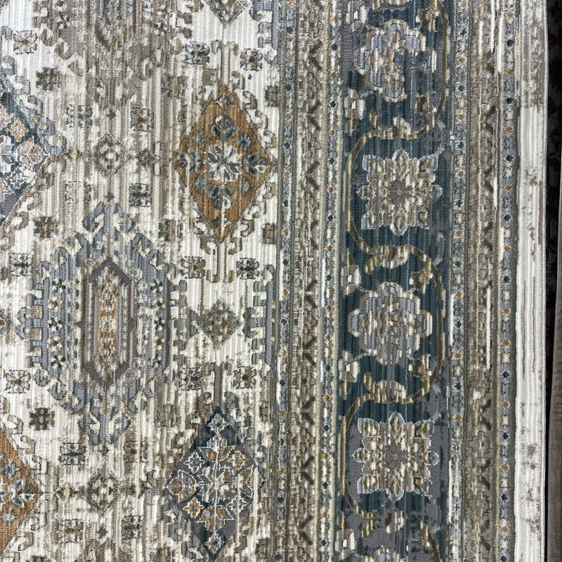 سجاد بوهيمي تركي مراكش X0744D ابيض سماوي مقاس 200*300