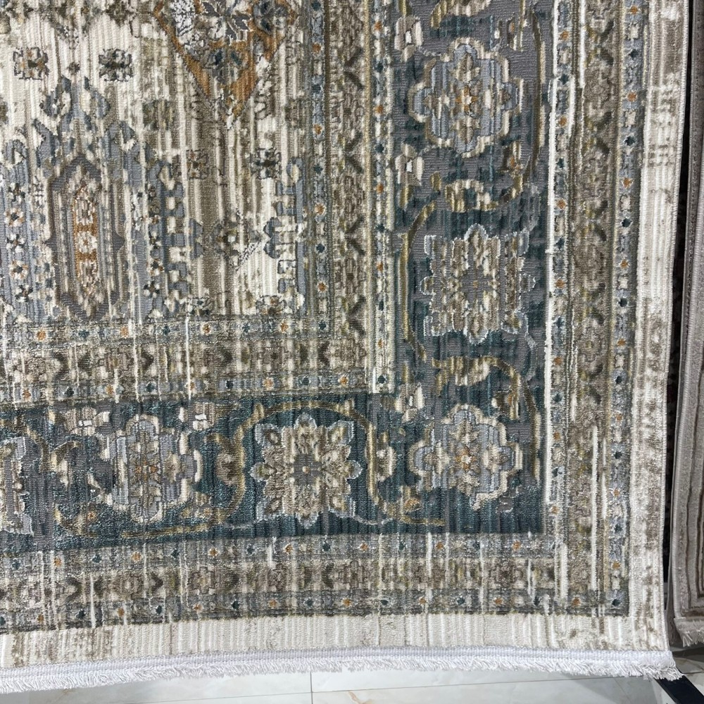 Turkish Bohemian Marrakech Rug X0744D white blue Size 150*220