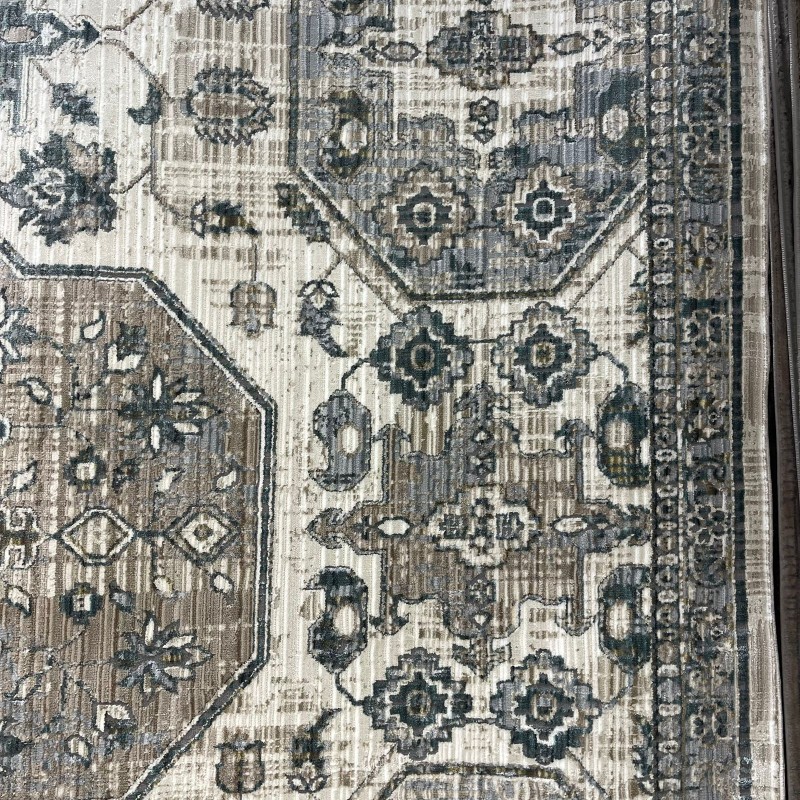 سجاد بوهيمي تركي مراكش X0746A ابيض سماوي مقاس 100*200