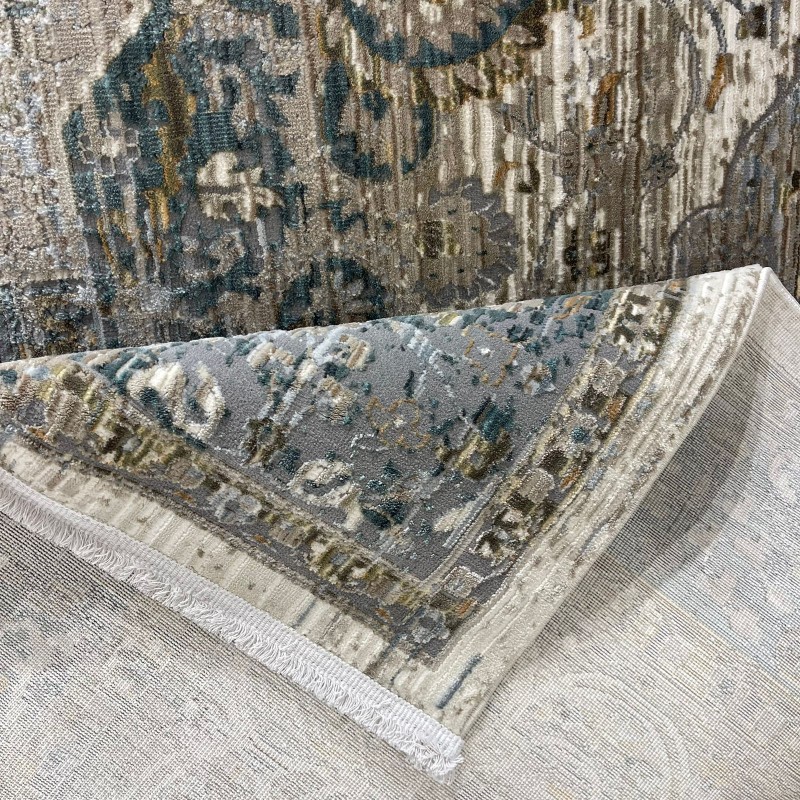 سجاد بوهيمي تركي مراكش X0750A ابيض رصاصي مقاس 300*400