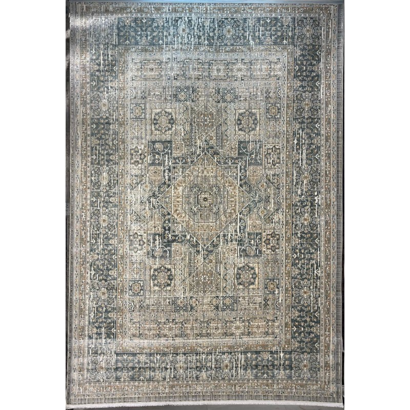 سجاد بوهيمي تركي مراكش X0752A ابيض سماوي مقاس 100*200