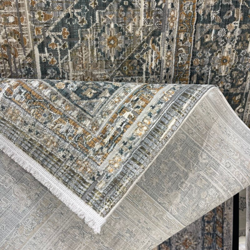 سجاد بوهيمي تركي مراكش X0752A ابيض سماوي مقاس 100*200