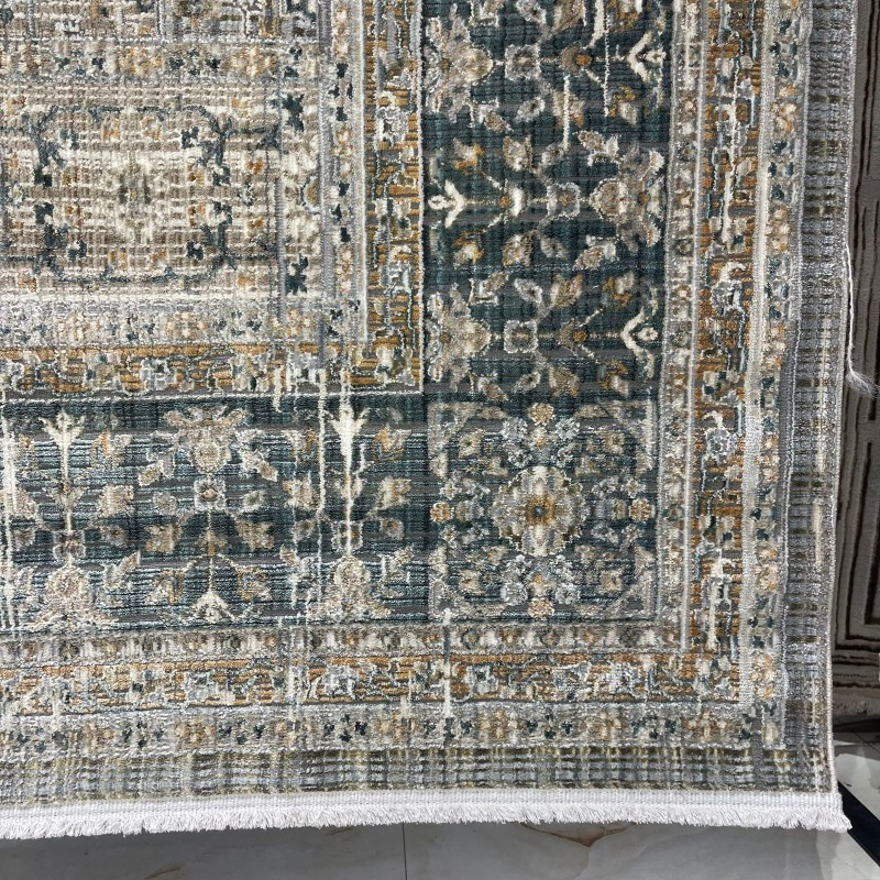 سجاد بوهيمي تركي مراكش X0752A ابيض سماوي مقاس 100*200