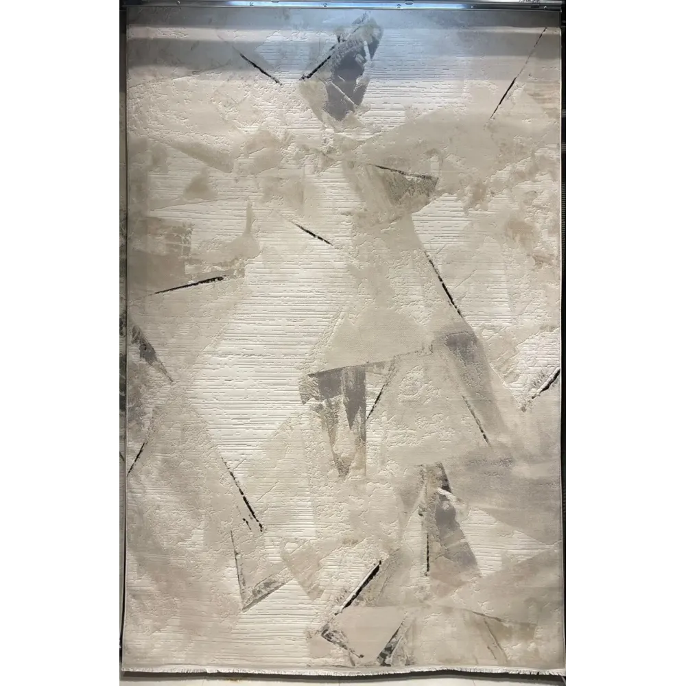 سجاد تركي برل 42816A كريم اسود مقاس 50*80 - سجاد مودرن