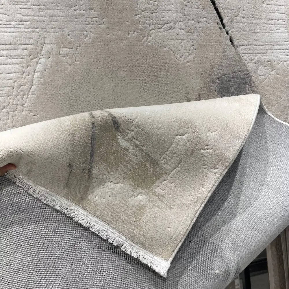 سجاد تركي برل 42816A كريم اسود مقاس 50*80 - سجاد مودرن