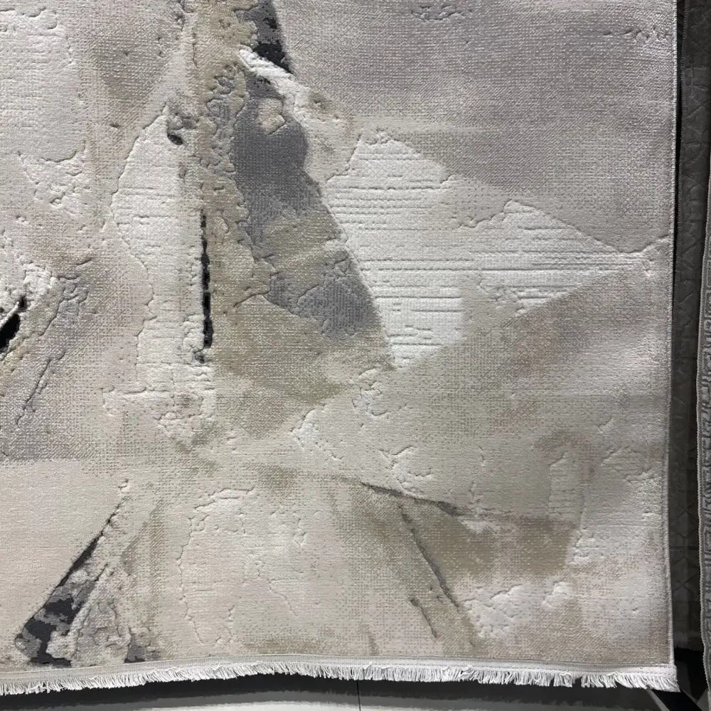 سجاد تركي برل 42816A كريم اسود مقاس 50*80 - سجاد مودرن
