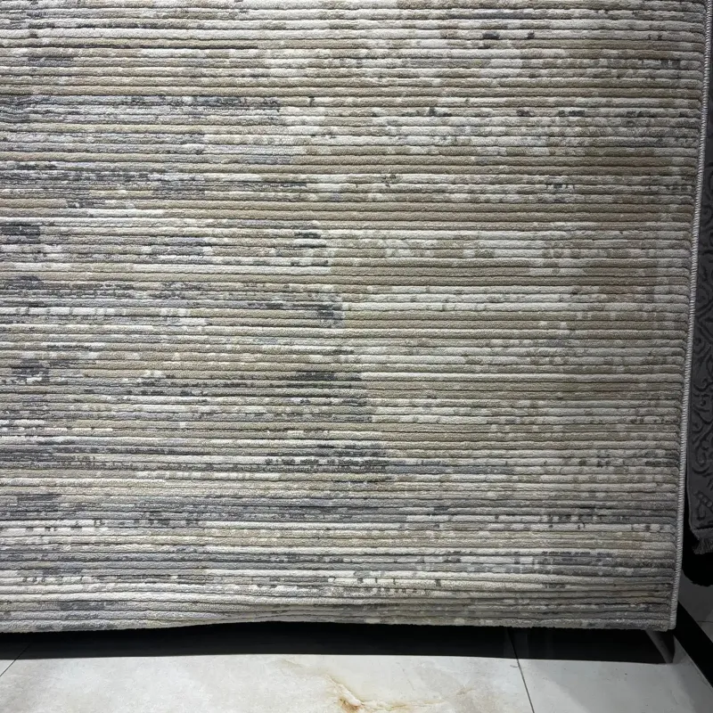 سجاد تركي محتشم 9684A كريم رصاصي فاتح مقاس 50*80 - سجاد مودرن