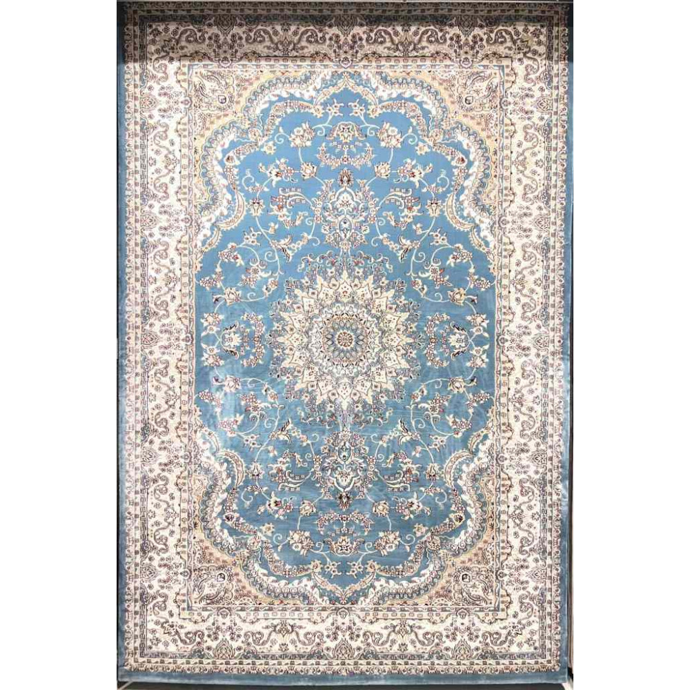 سجاد تركي سوبر شيراز P7242 سماوي مقاس 120*170