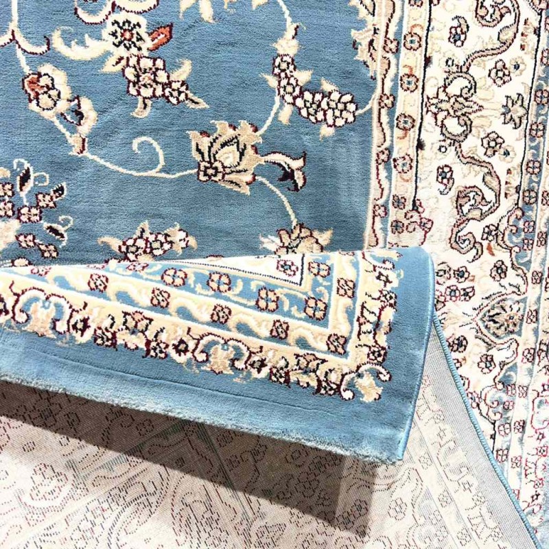 سجاد تركي سوبر شيراز P7242 سماوي مقاس 120*170