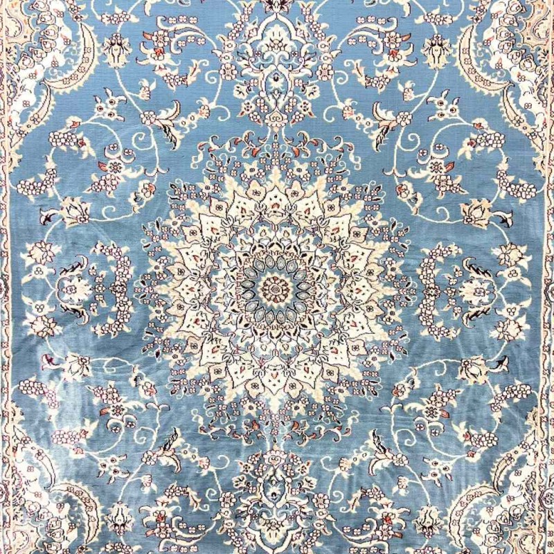 سجاد تركي سوبر شيراز P7242 سماوي مقاس  100*200