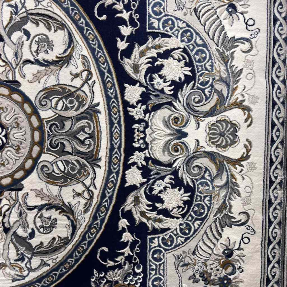 سجاد تركي تاج بلس كلاسيك ملكي قصور سميك ناعم كحلي مقاس 250*350