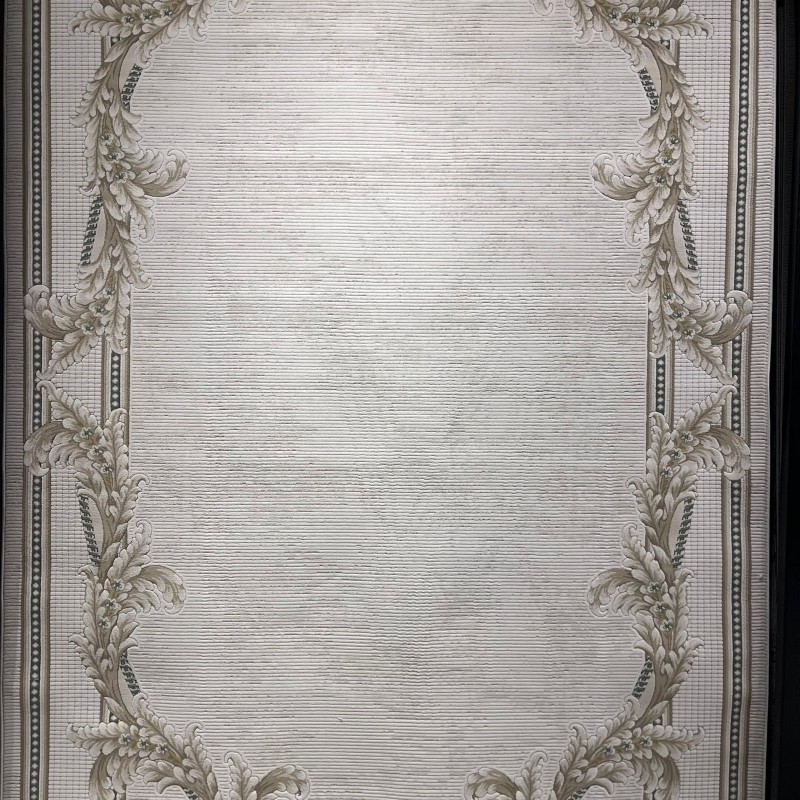 سجاد فورتاكس تركي 41498A كريم اخضر دائري مقاس 300*300 - سجاد مودرن