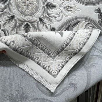 سجاد فورتاكس تركي 41748A كريم اسود دائري مقاس 300*300