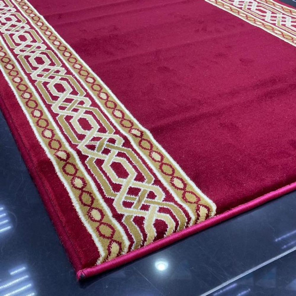 ممر ملكي رسمي اكريليك خيط مبروم فرش درج برواز لون احمر عرض 100 سم