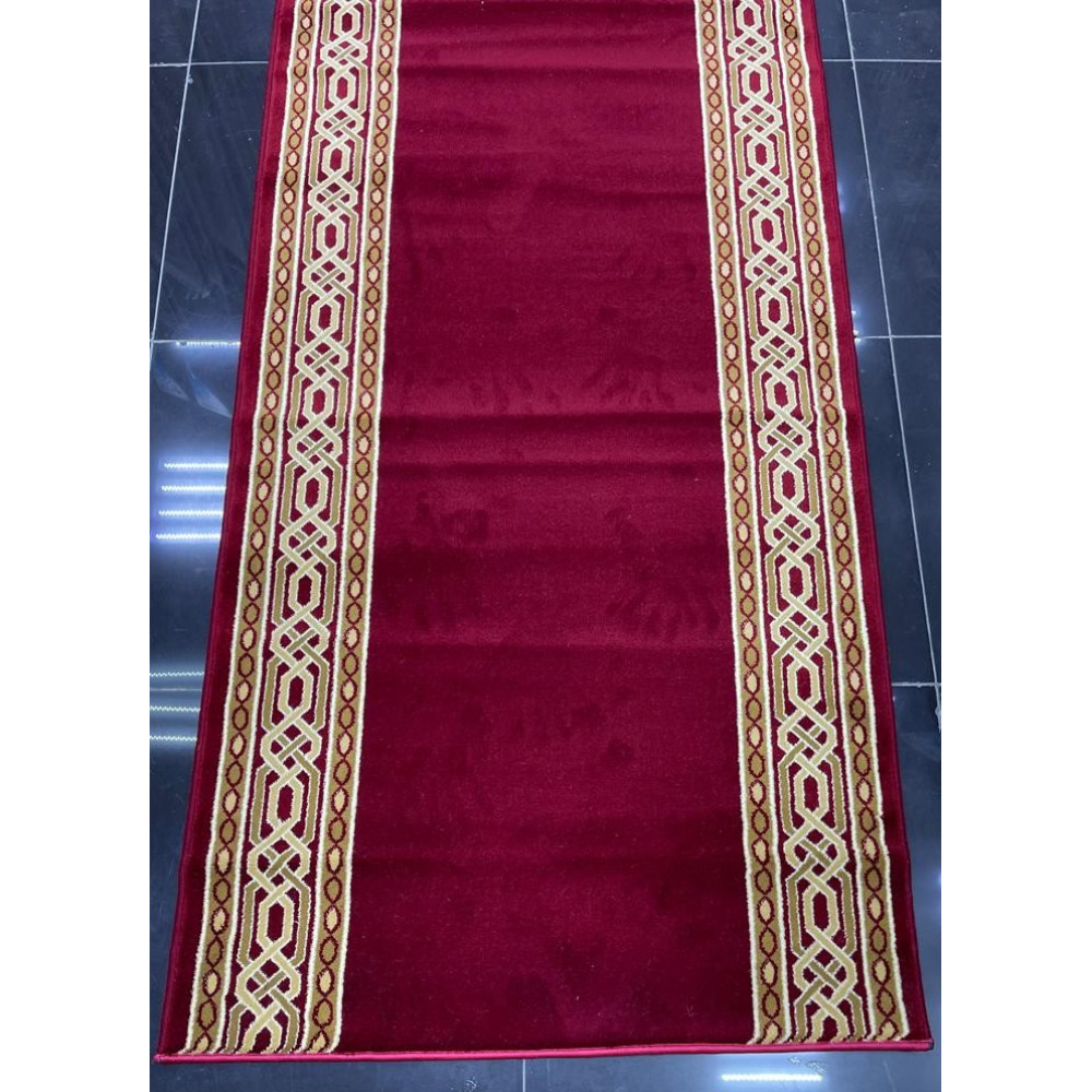 ممر ملكي رسمي اكريليك خيط مبروم فرش درج برواز لون احمر عرض 100 سم