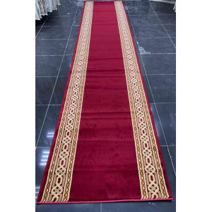 ممر ملكي رسمي اكريليك خيط مبروم فرش درج برواز لون احمر عرض 100 سم