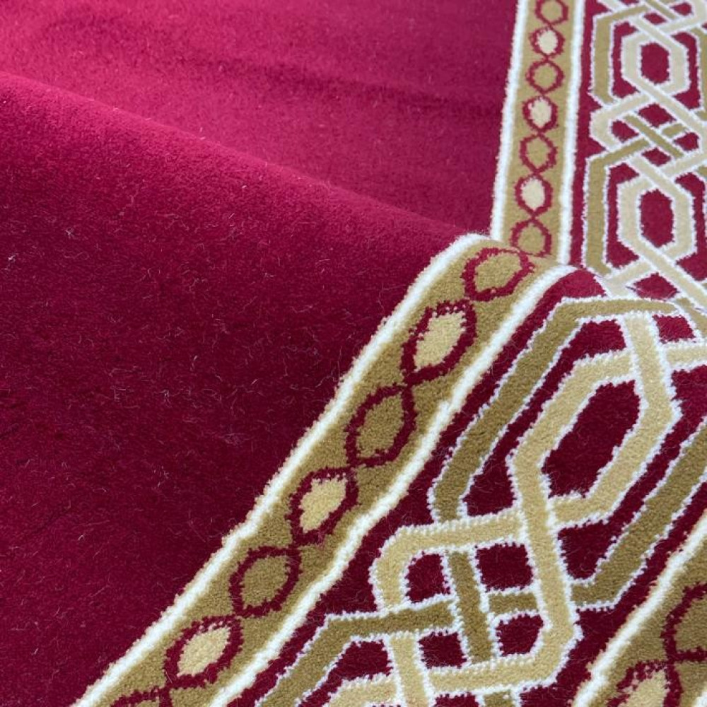 ممر ملكي رسمي اكريليك خيط مبروم فرش درج برواز لون احمر عرض 100 سم